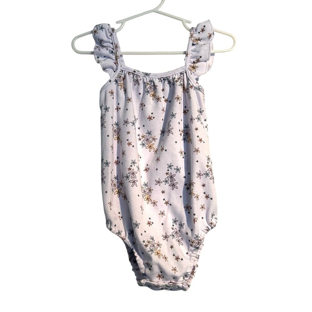 Lila & Jack New York Ruffle Bubble Romper – White Floral, Toddler 18–24 Months